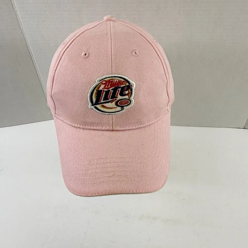 Miller Lite Women's Adjustable Hook & Loop Back Hat  Logo Pink
